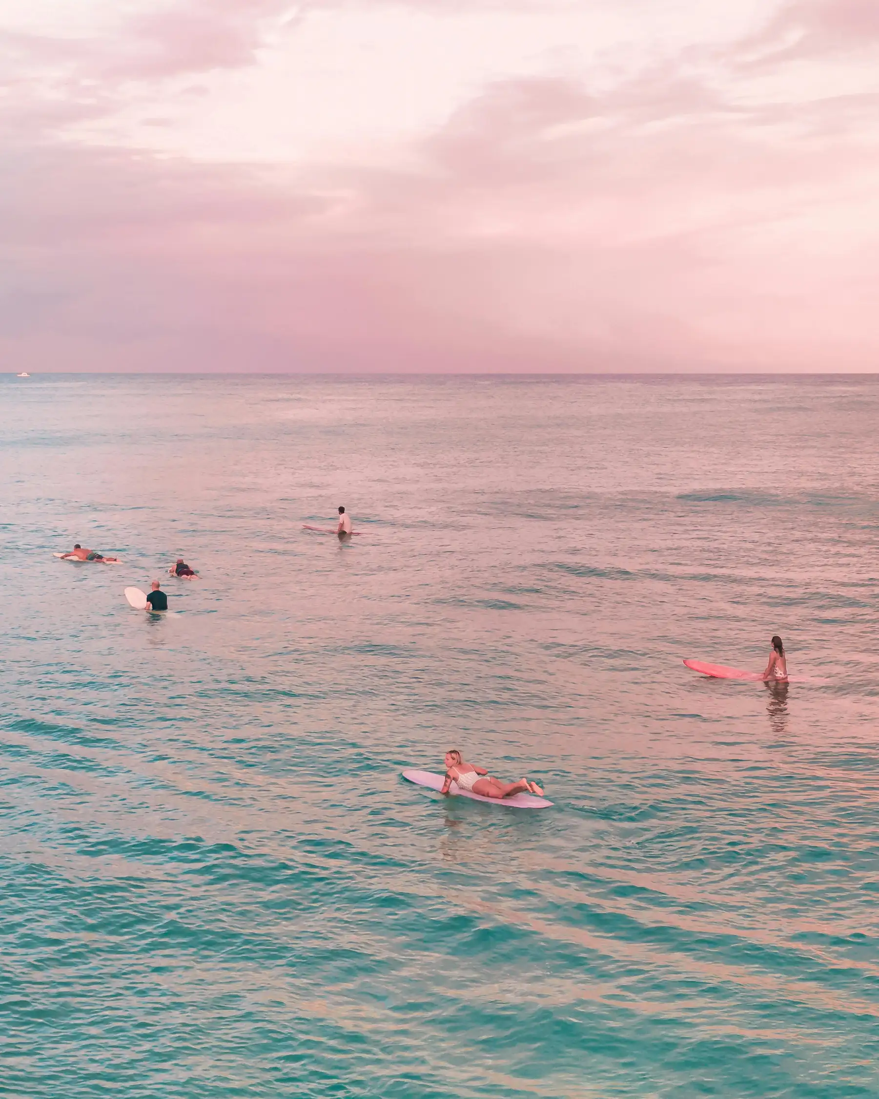 Group surf lesson on Cocoa Beach — friends learning together